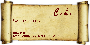 Czink Lina névjegykártya